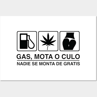 Gas weed or ass in spanish awesome bumper sticker Posters and Art